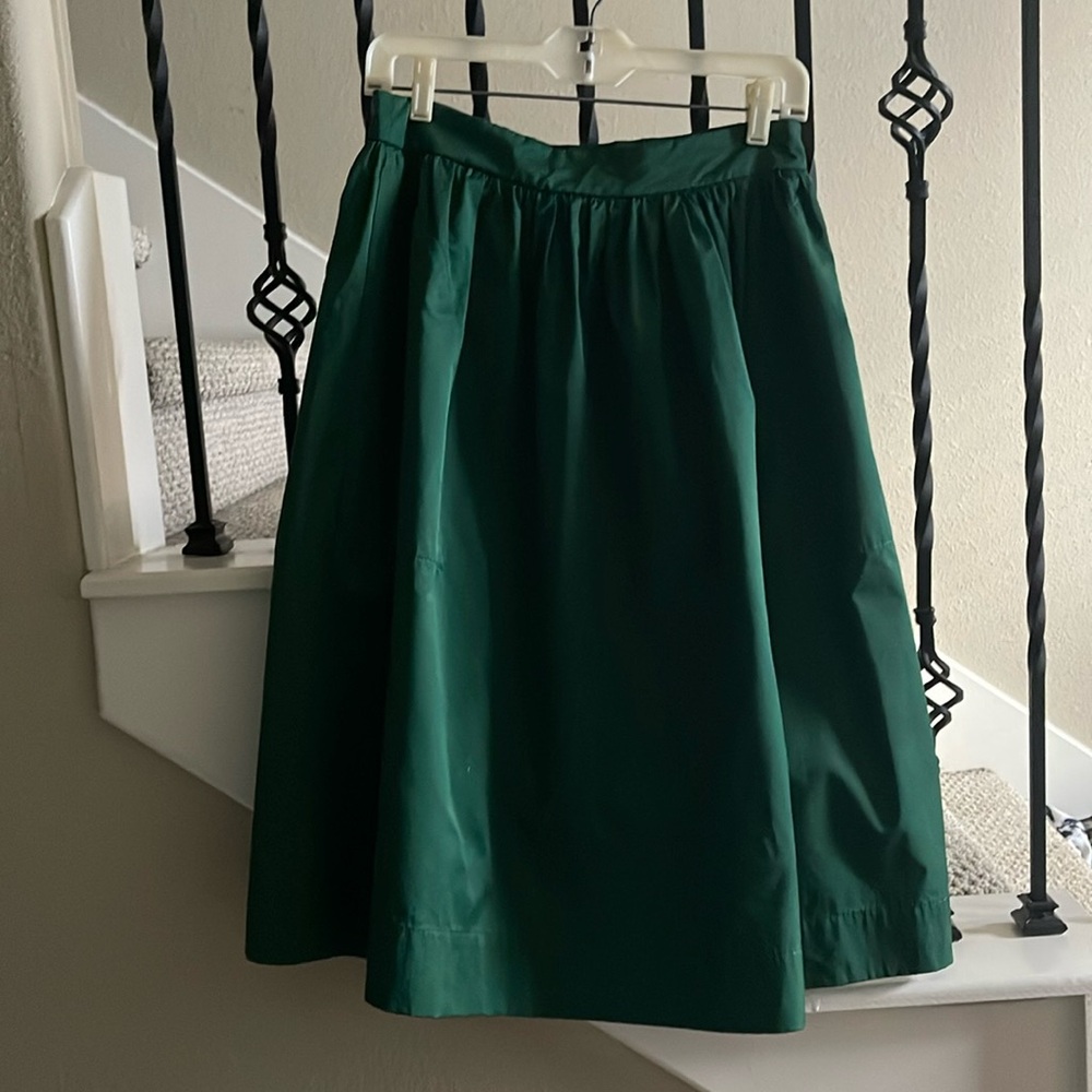 Zara Woman Sz M Green Midi Skirt